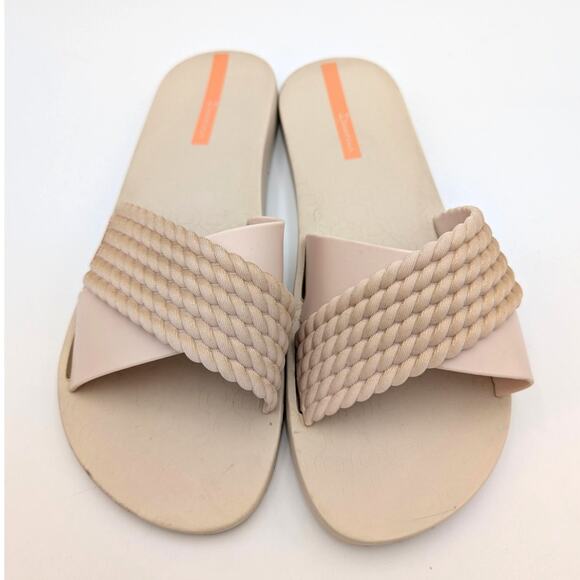 Ipanema Street II Crisscross Strap Slide Sandal Women's Beige Size US9 EU40 - Picture 9 of 13